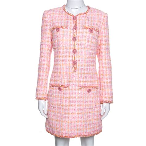 chanel tweed wedding dress|pink chanel 1990s tweed dress.